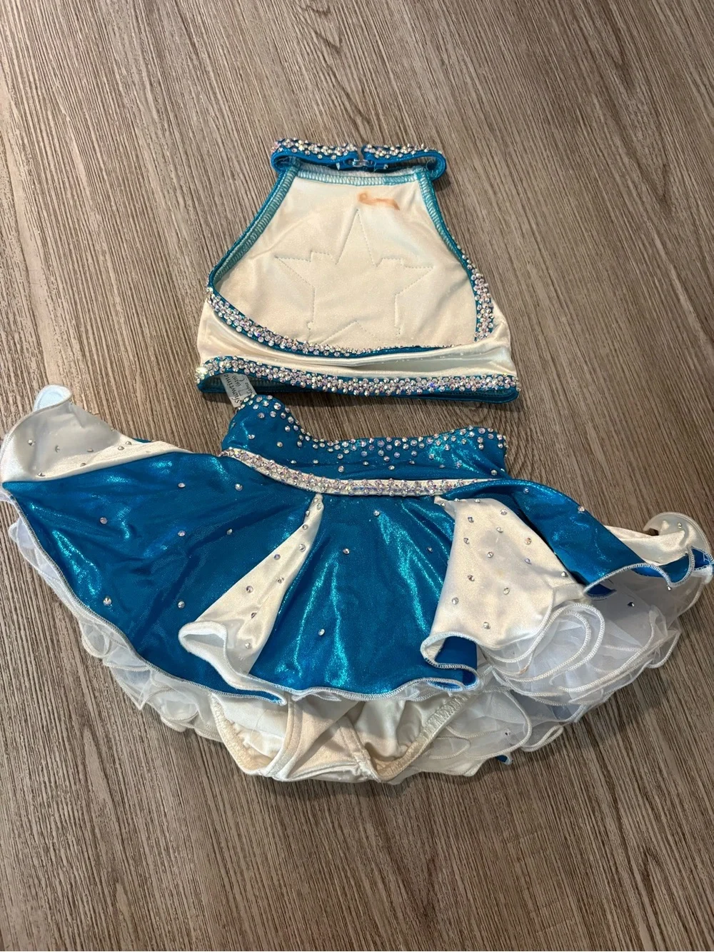 Blue and White Star Dance Costume Set for Kids